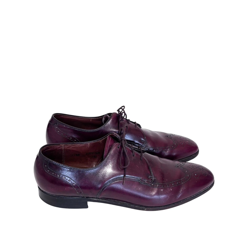 Breather Wright Mens Wingtip Oxford Brogue Derby Dress Shoes Size 11.5B Oxblood